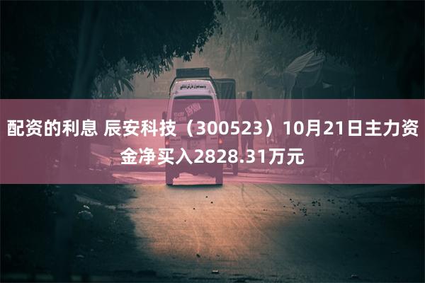 配资的利息 辰安科技（300523）10月21日主力资金净买