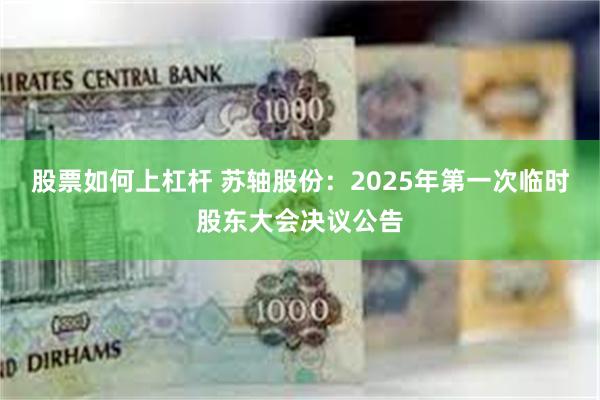 股票如何上杠杆 苏轴股份：2025年第一次临时股东大会决议公